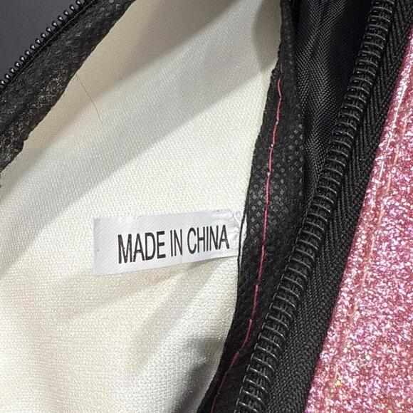 Cleo Pink Glitter Preppy Designer Fanny Pack Outdoor Waist Belt Bag - Picture 9 of 12